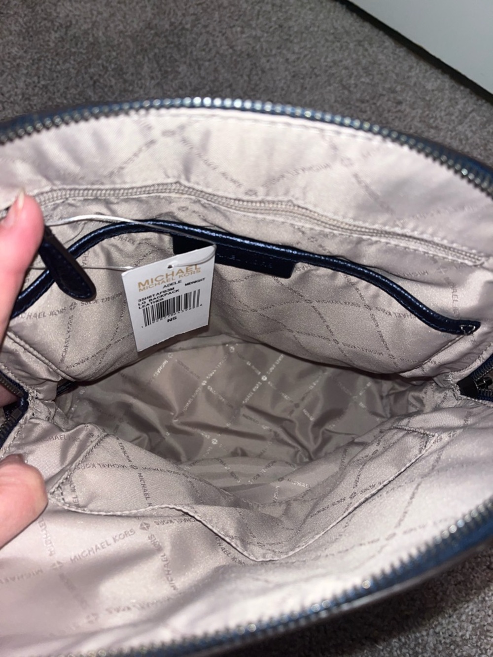 NWT Michael Kors Adele Metallic Blue Backpack - Picture 5 of 9